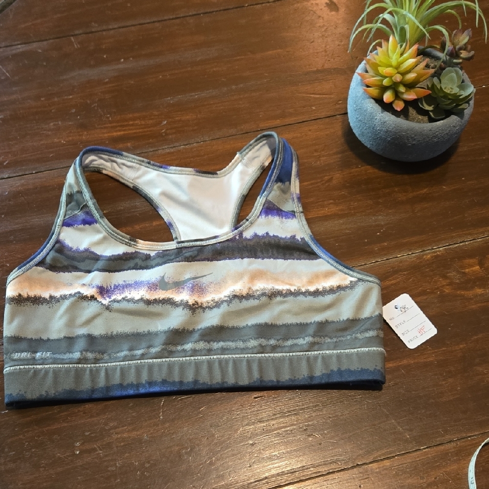Nike Dri-fit Striped Sports Bra Olive #846